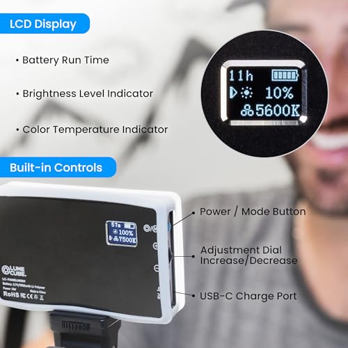 Lume Cube Video Conference Lighting Kit | Live Streaming, Video Conferencing, Remote Working | Lighting Accessory for Laptop, Adjustable Brightness and Color Temperature, Computer Mount Included Pack of 1 Light with Laptop Clip