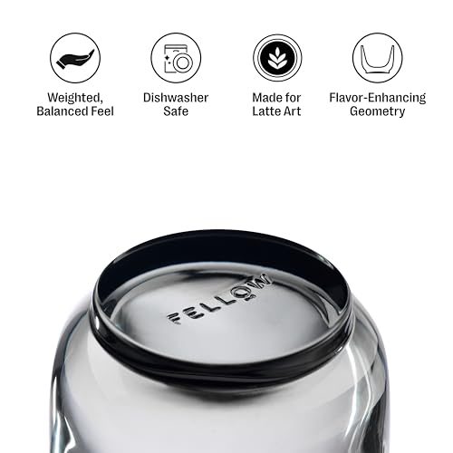 Fellow Pirch Espresso Shot Glasses 3.5 oz, Set of 2, Weighted Thick Glass Smoke 2 Count