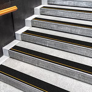 Non Slip Tape 4Inch x 30FT Waterproof Anti Slip Traction Tape, Best Grip Anti Slip Tape with Reflective Stripe for Slippery Stairs Surfaces Yellow Reflective Stripe