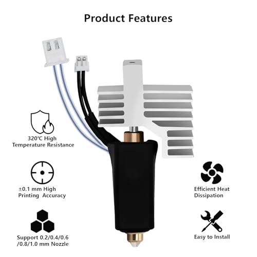 0.4mm Hotend Kit for Centauri Carbon, 3D Printer Ceramic Heater Print Head Extruder Hot End Kit Heating Block Kit for Elegoo Centauri