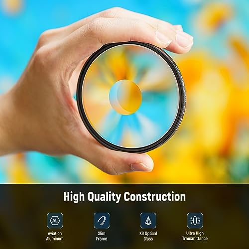 NEEWER 67mm Spiral Halo Camera Lens Filter, Prism K9 Optical Glass Special Effects Filter Photography Camera Lens Accessories with Tunnel Vision Warped Circular Halo Frame Effect