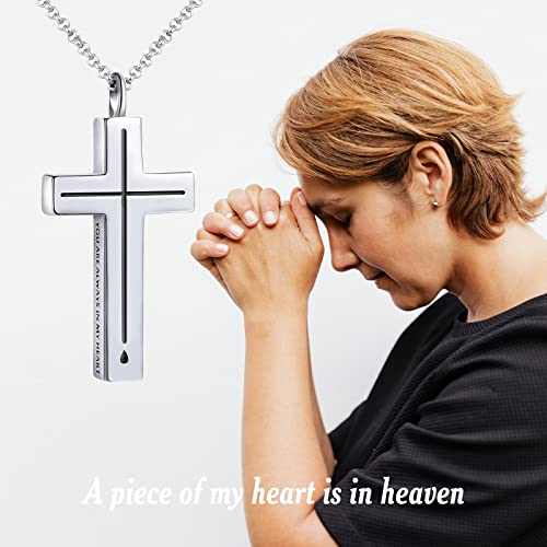 925 sterling silver cross souvenir ashes necklace urn pendant black