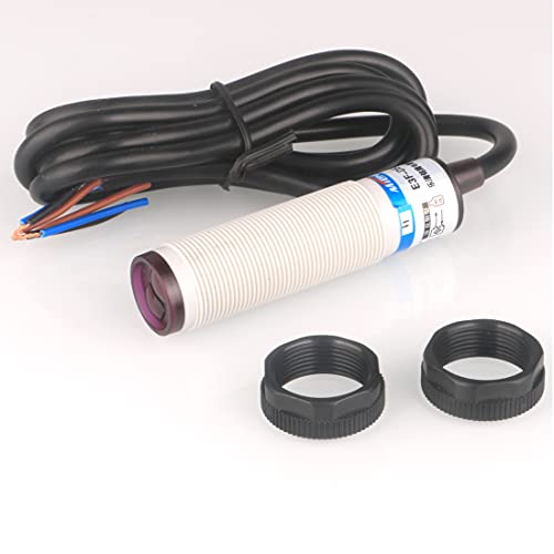 GUUZI 30cm Adjustable M18 Diffuse Photoelectric Sensor Optical Three Lines NPN NO (Normally Open) Proximity Switch 6-36VDC E3F-DS30C4 G066