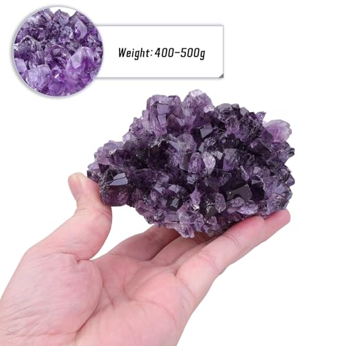 Natural Amethyst Crystal Geode Raw Amethyst Crystal Cluster 0.88-1.1 lb(400-500g)