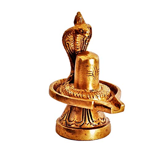 Purpledip Brass Shivaling, Unversal Symbol of Lord Siva: Statue for Home, Car or Office (11390)