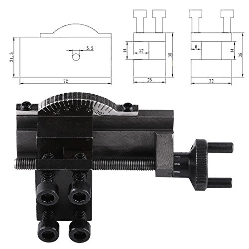 Mini Lathe Tool Holder lathe Cross Slide Unimat 3 Accessories Rotating Angle Tool Post Power Tools for SIEG C0 Mini Lathe