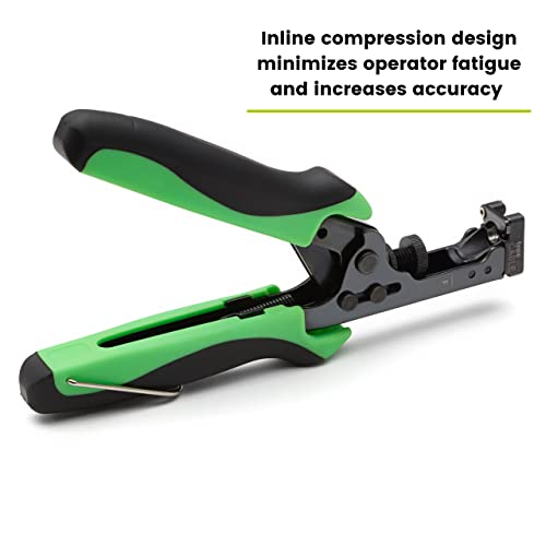 trueCABLE F Connector Compression Tool, Adjustable for RG6, RG 6 Quad Shield, & RG59 F-Connectors, Coax Cable Crimper