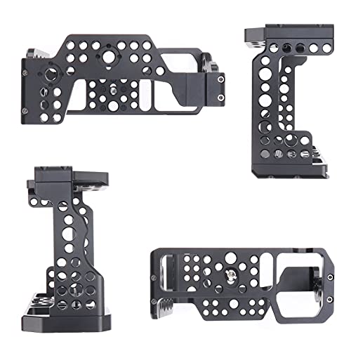 Hersmay A7III Cage with Top Handle, A9 Camera Cage for Sony A7III / A7RIII /A9 /A7II Mirrorless Camera, Multiple 1/4" 3/8" Screw Holes for Vlogging Video Shooting Filmmaking Rig For Sony A7III/A7RIII/A9/A7II