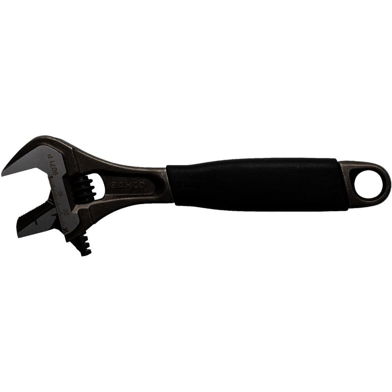Bahco 9071P Reversible Jaw Black Ergo Adjustable Wrench, 200mm Length 8in