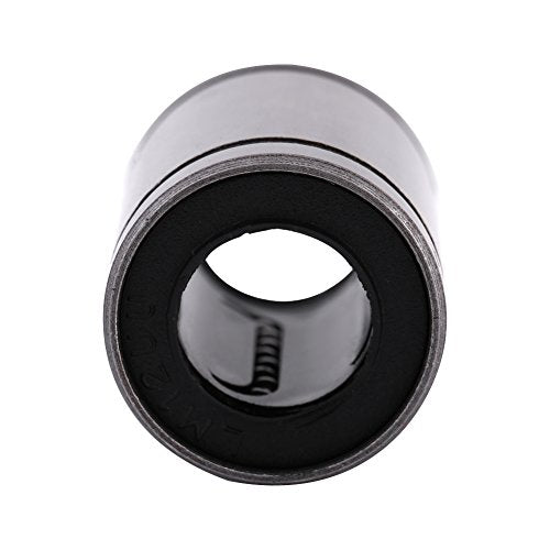 Akozon Linear Motion Bearing, 10pcs Linear Ball Bearings LM12UU 12mm Linear Motion Ball Bearing Bushing for 12mm Rod for Linear Motion on 3D Printer, CNC, and Other Applications