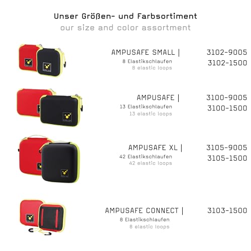 tee-uu Ampusafe Small | Red | Compact Ampoule with 8 Slots | Very compact, flat design: only 10 x 2.7 x 10 cm, made of shock-resistant EVA hard foam, zip, Velcro fleece outside