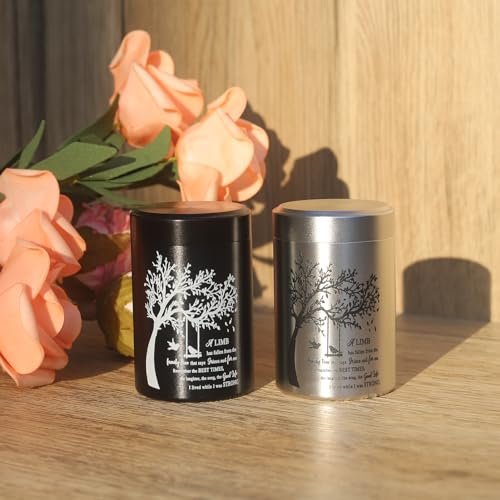 3 Inches Small Urns for Human Ashes Set of 8 Mini Urns for Sharing Small Keepsake Urns Memorial Ashes Holder-Family Tree Set of 8-bird tree