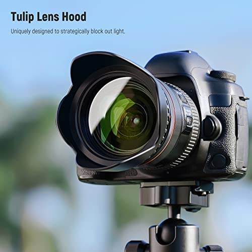 NEEWER 55mm Lens Filter Kit: UV, CPL, FLD, ND2, ND4, ND8, Lens Hood and Lens Cap Compatible with Canon Nikon Sony Panasonic DSLR Cameras with 55mm Lens