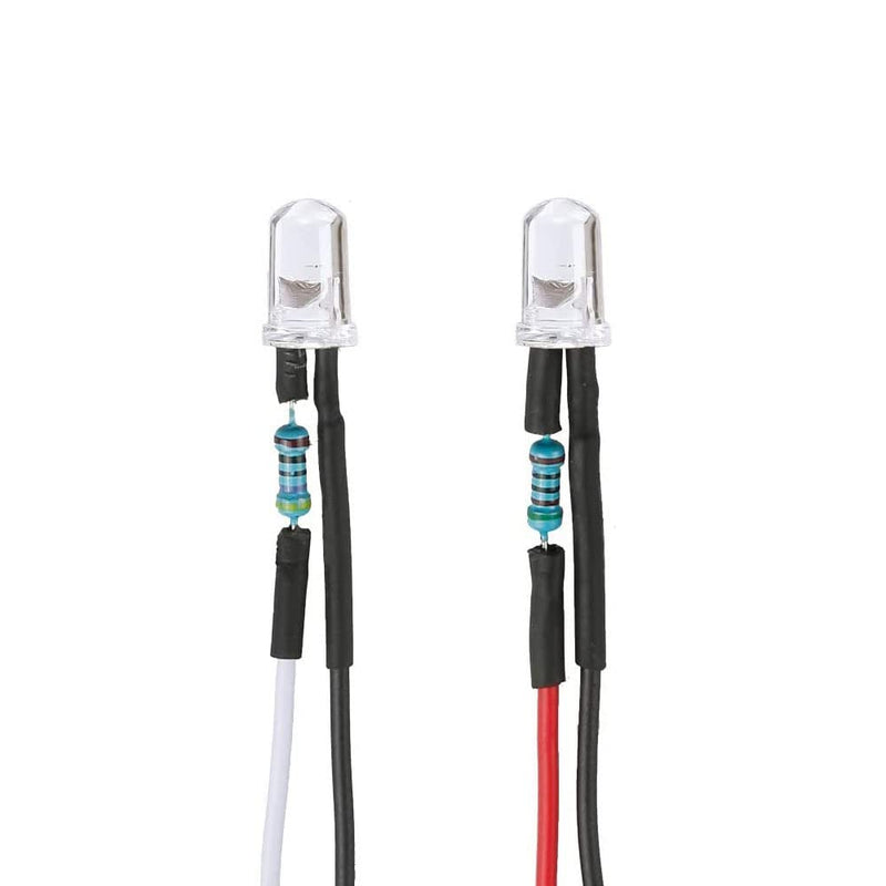 Yixisi 100 x Pre-wired LEDs, Diode Light, 12 V, 3mm, 20 cm, Pre-Wired Light, 5 mm LEDs (Red, Yellow, Green, Blue, White, x 20 each) Multicolor-100