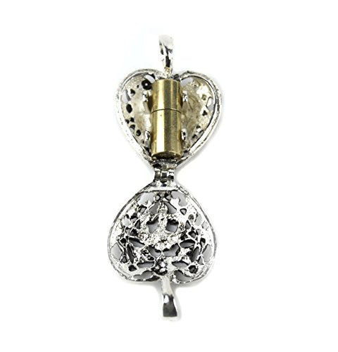 Always in My Heart Memorial Urn Locket-Filigree Pewter Tone,Silver