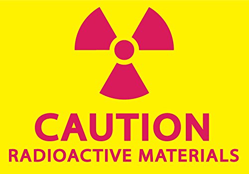 Zing Green Products 1928S Recycled Polystyrene "Caution Radioactive Materials" Label, Self-Adhesive, Magenta on Yellow, 7" Length, 5" Width, Pack of 2 5 Inches H x 7 Inches W Recycled Polystyrene Self Adhesive