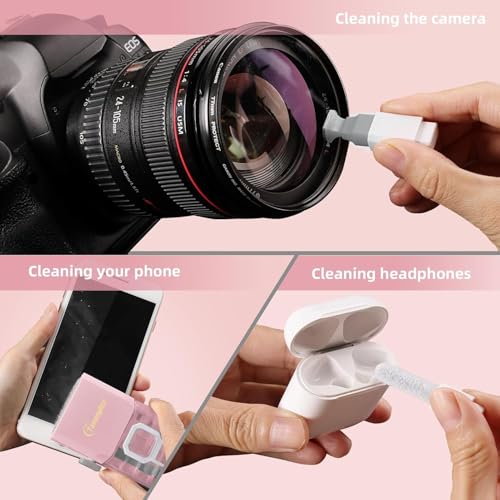 Keyboard Cleaning Kit, All-in-One Laptop & Computer Screen Cleaner, Pink Light Pink
