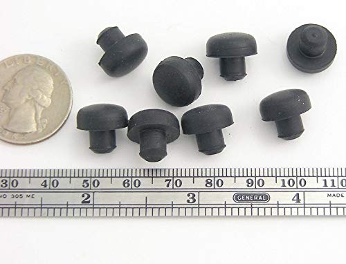 [Australia - AusPower] - Pkg of 8 - Black SBR Rubber PUSH-IN BUMPER - Bumper Diameter - 1/2", Bumper Height - 7/32", Fits Panel Hole Diam 1/4" 