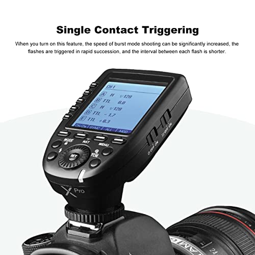 Godox XPro-N i-TTL 2.4G High-Speed Sync Wireless Flash Trigger Transmitter Compatible for Nikon Cameras, 1/8000s,11 Customizable Functions,16 Groups and 32 Channels XPRO for Nikon