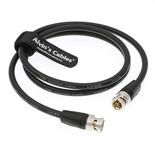 Alvin's Cables 12G HD SDI BNC to BNC Male Video Coaxial Cable for 4K Video Camera 1M 1m/3.3ft Black