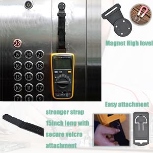 [Australia - AusPower] - Multi Meter Magnetic Hanging Strap Multimeter Hanging Kit for Fluke Meters 1 Straps, 1 Clips and 1 Magnetic Hanger 2pack 