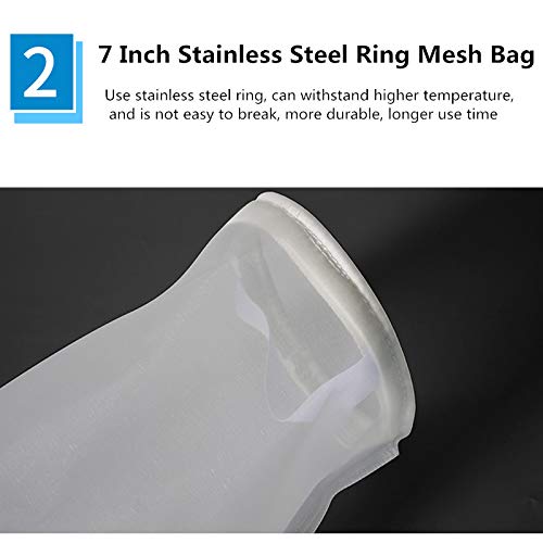 [Australia - AusPower] - Nylon Mesh Filter Socks Bag 7 Inch Ring 75 Micron by 16 Inch Long NMO Filter Bags -1Pack (75 Micron 7" x 16") 75 Micron 7" x 16" 