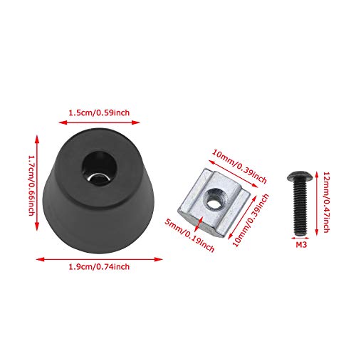 Create idea 20 Set 2020 Profile Anti-vibration Feet Kit with Landing Rubber T-slot Sliding Nut M3 Screw Wrench Absorber Protector for 3D Printer