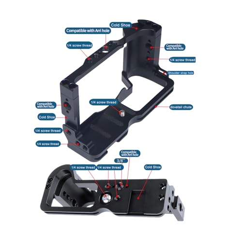 CNC M6 Mark2 Camera Cage Form-Fitting Rig with Cold Shoe Mount Compatible with Canon EOS M6 Mark II Stabilizer