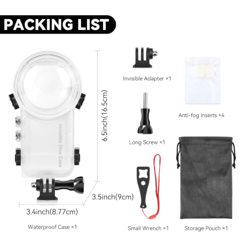 50m/164ft Invisible Waterproof Dive Case for Insta360 X4 For Insta 360 X4