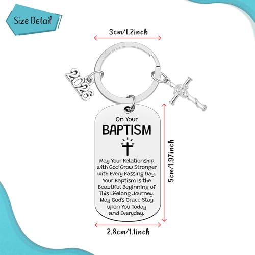 Ximalun Baptism Gifts Keyring for Girls Boys Catholic First Communion Confirmation Christening Gift for Teen Boys Girls Christian Gifts for Women Men Kids Easter Basket Stuffers