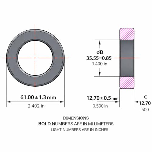 2x FAIR-RITE FT240-43 Ferrite Core Toroid Ring with 35.6 mm Inner Diameter for Sheath Shaft Lock HF Choke EMC Cable Amateur Radio Mix 43 (HF) 2