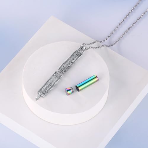 YOUFENG Urn Necklaces for Ashes Urns for Human Ashes Memorial Cremation Urn Locket Stainless Steel Keepsake Ashes Jewelry Forever