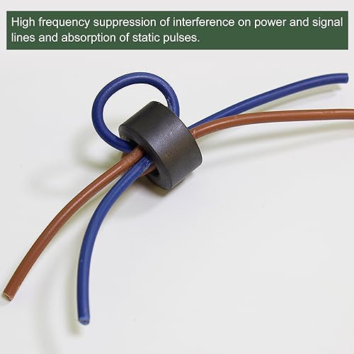 YOKIVE Toroid Core Ferrite Chokes Ring Iron Powder Inductor Ferrite Rings Good for Power Transformers (Black Grey 40.5 mm x 23.5 mm x 14.7 mm) Pack of 5