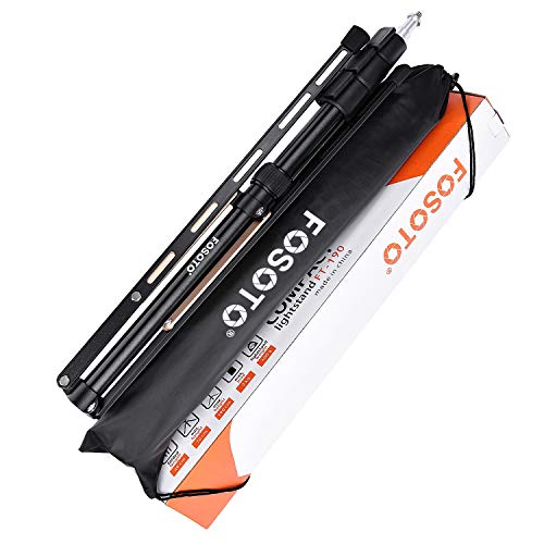 FOSOTO 75in Fold Video Tripod Light Stand Super Lightweight Compact for Speedlight, Flash, Umbrella, Softbox, Filming Product Portrait Shooting Lighting Stand