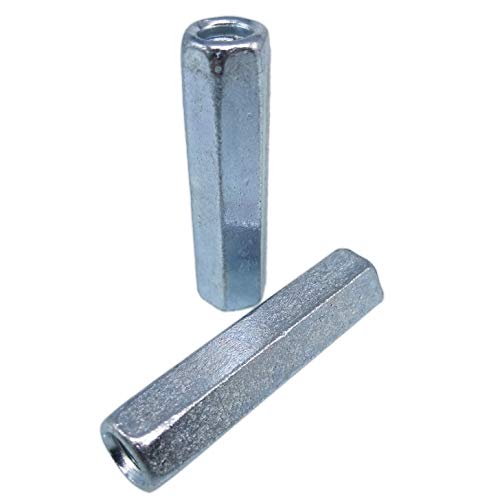 Yodaoke M10 x 1.5 x 50mm zinc-plated long rod coupling hex nut connector, 10-piece set