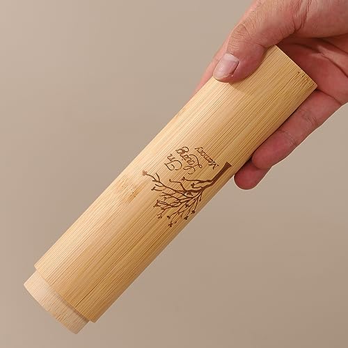Up to 20 lbs Eco Bomboo Scattering Urn with Velvet Bag– Biodegradable Scattering Tube for Ashes - Travel Urn for Human Ashes (Set of 4, Tree of Life) Set of 4