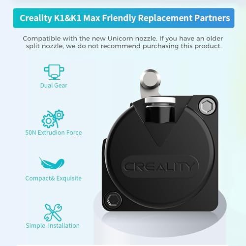 Creality Official K1 MAX Extruder Upgrade Accessory, Dual Gear Design Provide Smooth and Precise Feeding, Compatible with Creality K1 / K1 MAX / K1C / K1 SE/Ender 3 V3 Plus/Ender 3V3 3D Printers
