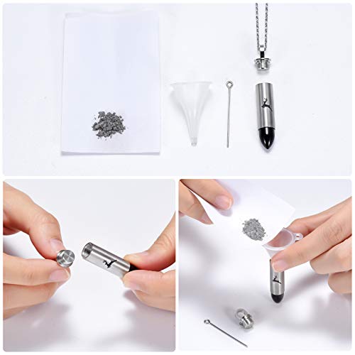 Yinplsmemory Cremation Jewelry for Ashes Locket Deer Bullet Pendant Urn Necklace for Ashes Keepsake Memorial Jewelry for Ashes for Dad Papa