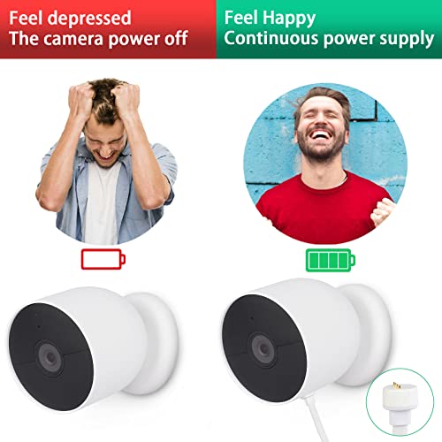 UYODM 50FT/15m Power Cable Compatible with Google Nest Cam Outdoor or Indoor, Battery(2nd Generation) - 5V 2A Charging Cable Power Your Nest Cam (Battery) Continuously - IP67 Weatherproof White 50 Feet