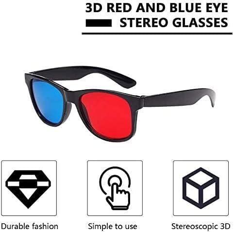 [Australia - AusPower] - Red and Blue 3D Glasses Universal TV Movie Dimensional Video Frame 3D Glasses DVD Game Glass 3D Style Glasses for 3D Movies Games, 3D Viewing Glasses,Light Simple Design 3D Glasses Accessories 