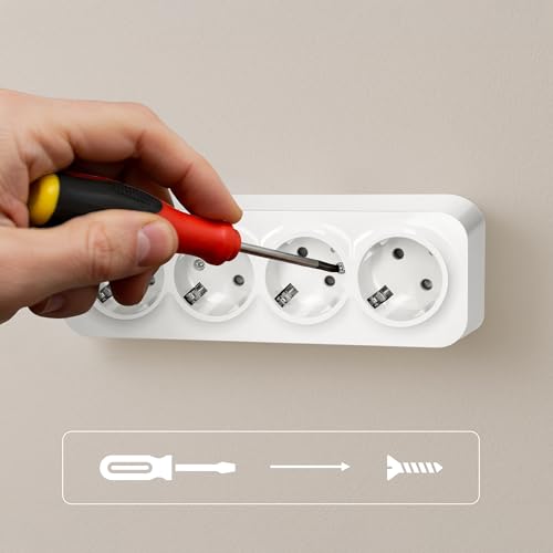 Wall Socket Surface-Mounted 2P+Z Schuko IP20 (4 Sockets) 4 sockets