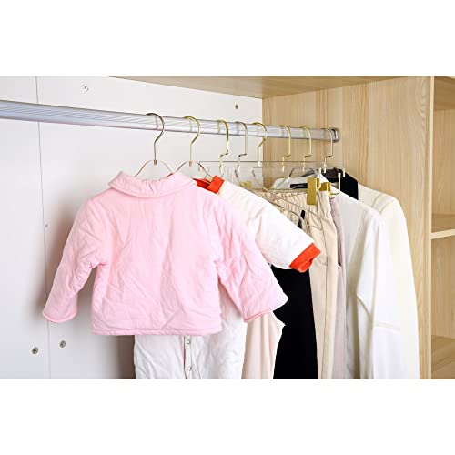 YBM Home Quality Acrylic Clear Coat Hangers Made of Clear Acrylic for a Luxurious Look and Feel for Wardrobe Closet, Clothes Hangers Organizes Closet, Without Bar, Silver w/Flat Hook, 4118-1 1 Gold W/ Flat Hook