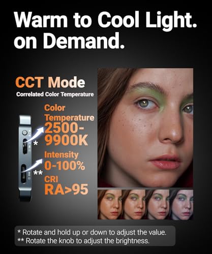 ORLN'K Portable RGB Video Light 10W 4000mAh, LED Video Light Panel with Soft Diffuser for Photographer, Content Creator Fits iPhone, for Sony Canon Nikon Fuji Panasonic Cameras (Tripod Combo) 7in1 TripodCombo