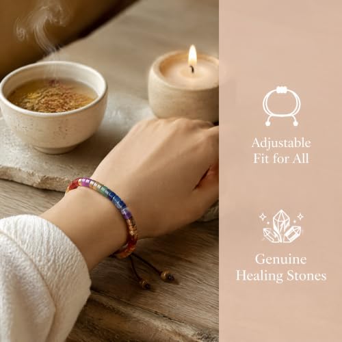 Spiritual Gifts for Women, 1pc 7 Chakra Natural Stone Bracelet A
