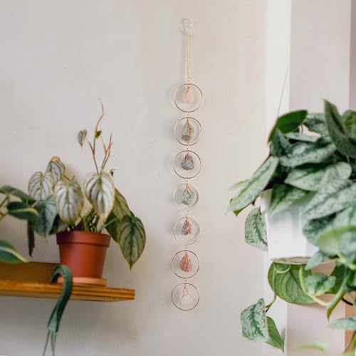 Chakra Hanging Crystals Suncatcher Healing Crystal Decor Chakra Wall Decor 7 Raw Crystal Gems