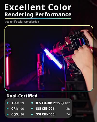 RGB Tube Light TL30,12" Handheld LED Light Stick,5000mAh Battery