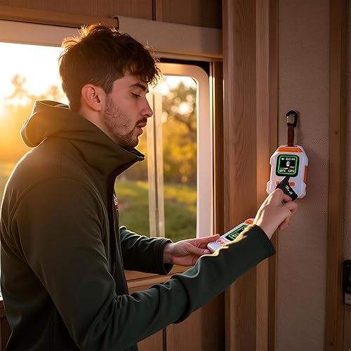 Portable Rechargeable Air Detectors, Indoor Air Quality Meters,Magnetic Detector with Temperature and Humidity Monitoring, Audible and Visual Air Quality Monitor for Camping, Hotels, Travel, and RVs