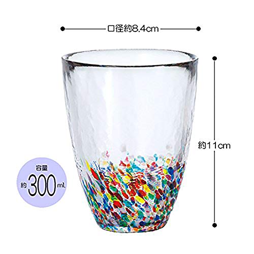 ADERIA FS71550 Tsugaru Vidro Nebuta Tumbler Pair, 10.1 fl oz (300 ml), Made in Japan with Cosmetic Box, Glass, Highball, Cup, Wedding, Celebration, Beer, Stylish, Present, Glass, Sake, Birthday, Tumblers set