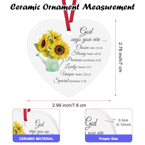 Christian Christmas Ornaments Inspirational Religious Ornaments Bible Verse Religious Gifts Scripture Gifts Religious Gift for Women Men Faith Christmas Easter Prayer Gift Christmas Tree Decoration