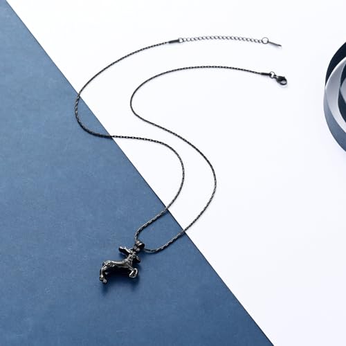constantlife Cremation Jewelry for Ashes Deer Memorial Urn Necklace Pendant Loved Ones Human Pet Ash Holder Keepsake Gift for Women Men Black
